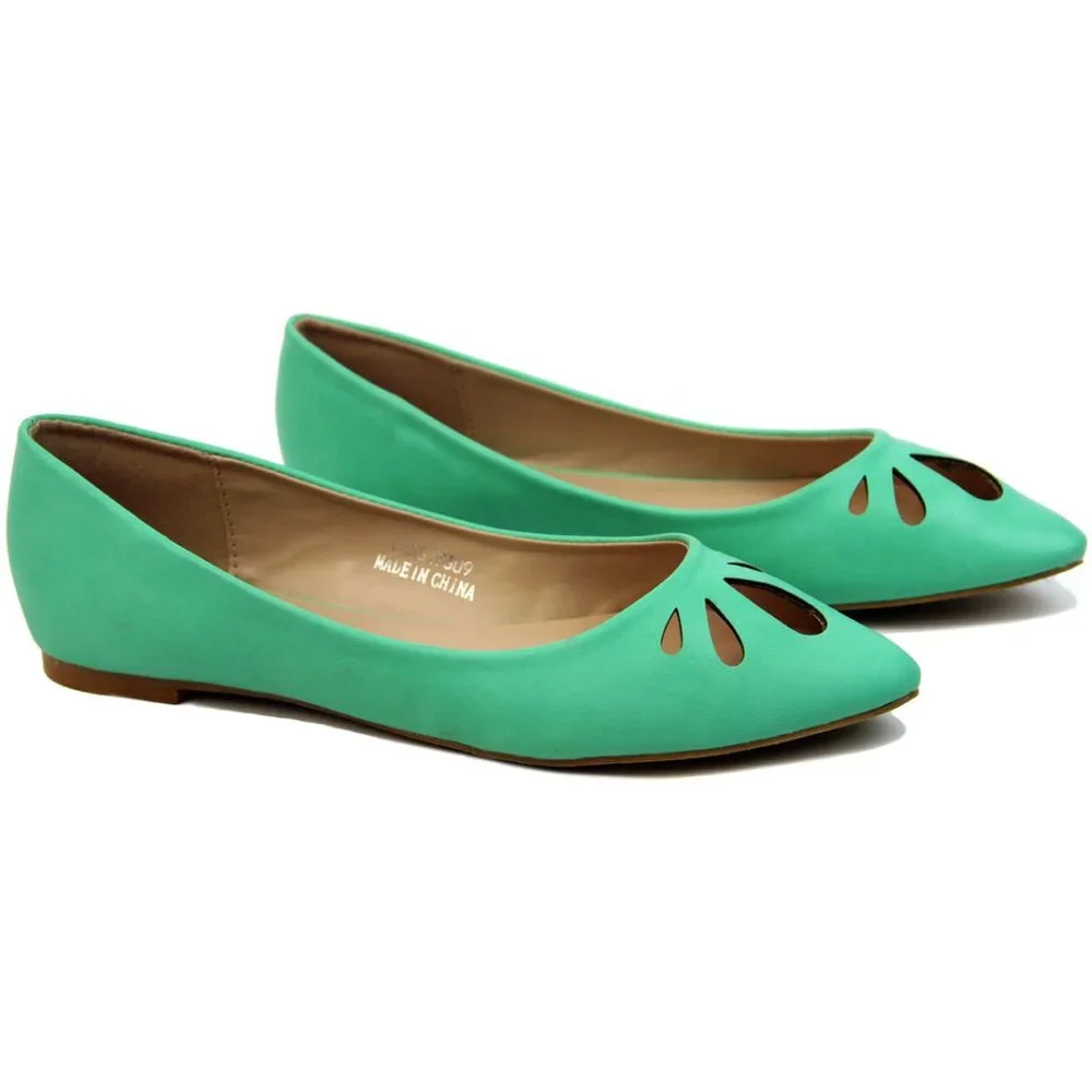 Pointy Toe Retro Pinup Ballet Flats Collectif Lulu Hun London Lidia MINT 8 NWT - Picture 2 of 14